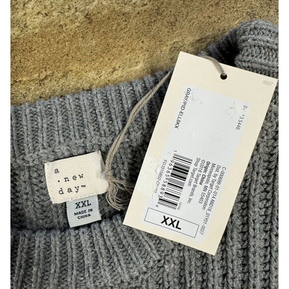 A New Day Solid Gray Pid Crewneck Women's Sweater Size XXL - Picture 6 of 8